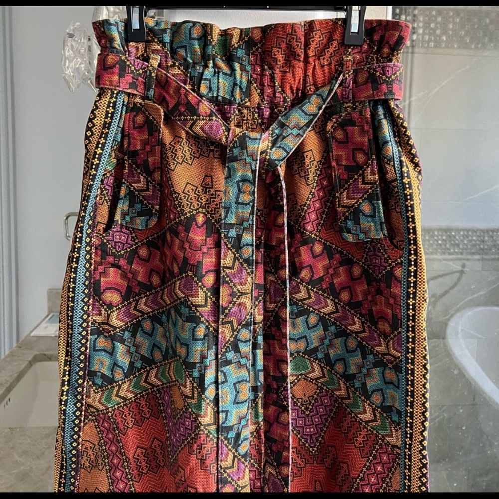 Farm Rio Striped Paperbag Pants